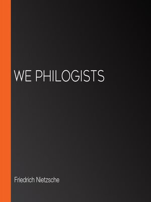 cover image of We Philogists